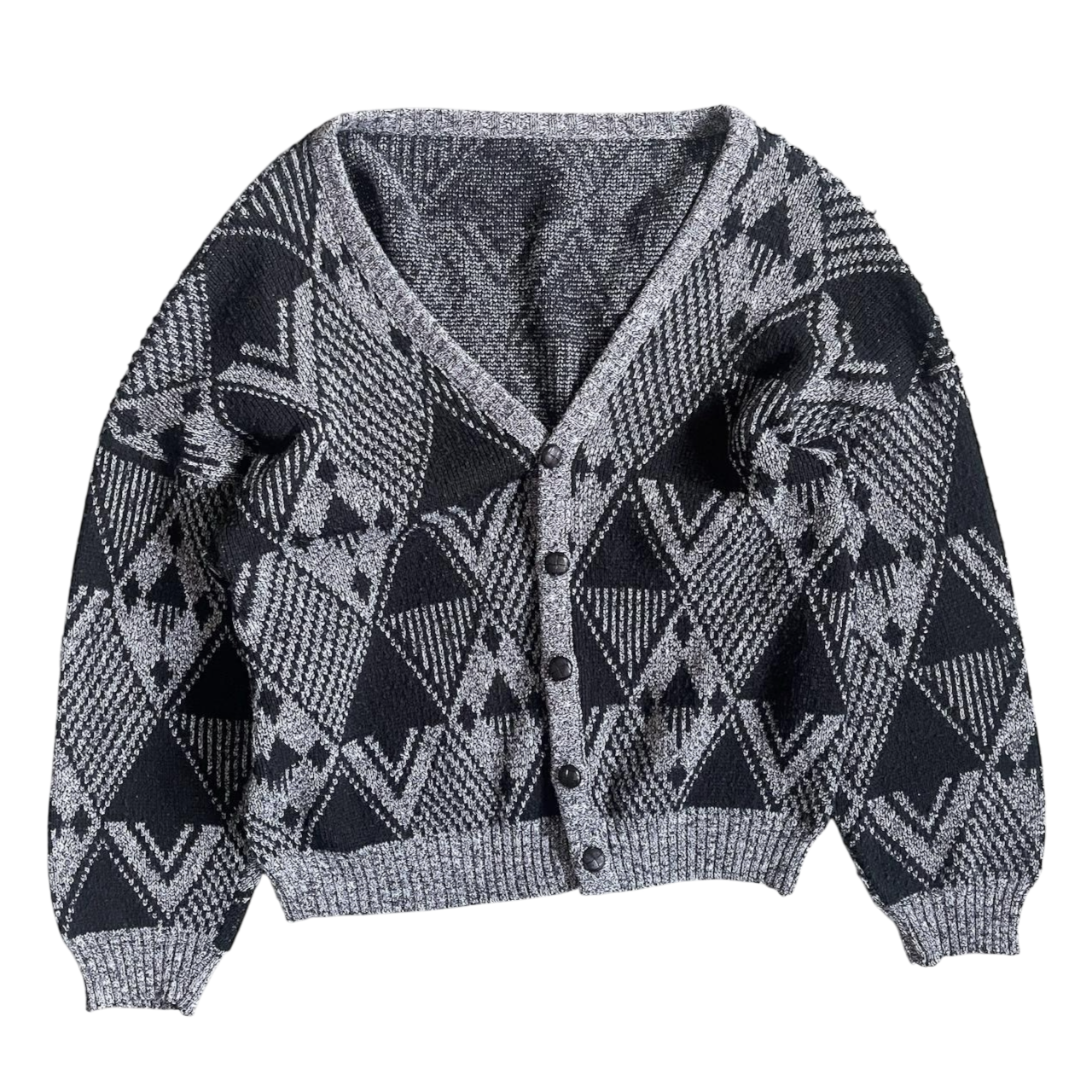 1990s abstract pattern cardigan (L)