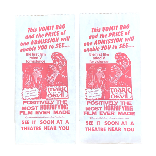 X2 1970s Mark Of The Devil vomit bag