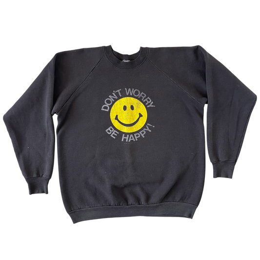 1990s don’t worry be happy smiley sweatshirt (XL)