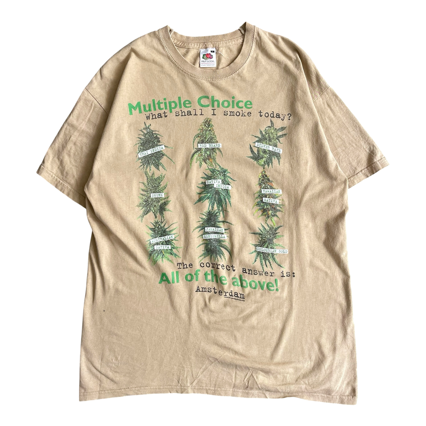 2000s multiple choice cannabis T-shirt (M)