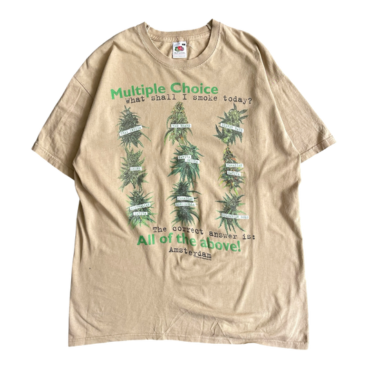 2000s multiple choice cannabis T-shirt (M)