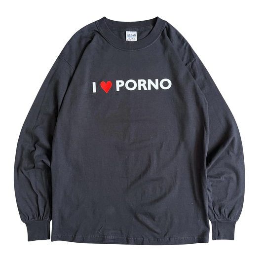 Early 2000s I <3 Porno long sleeve T-shirt (M)
