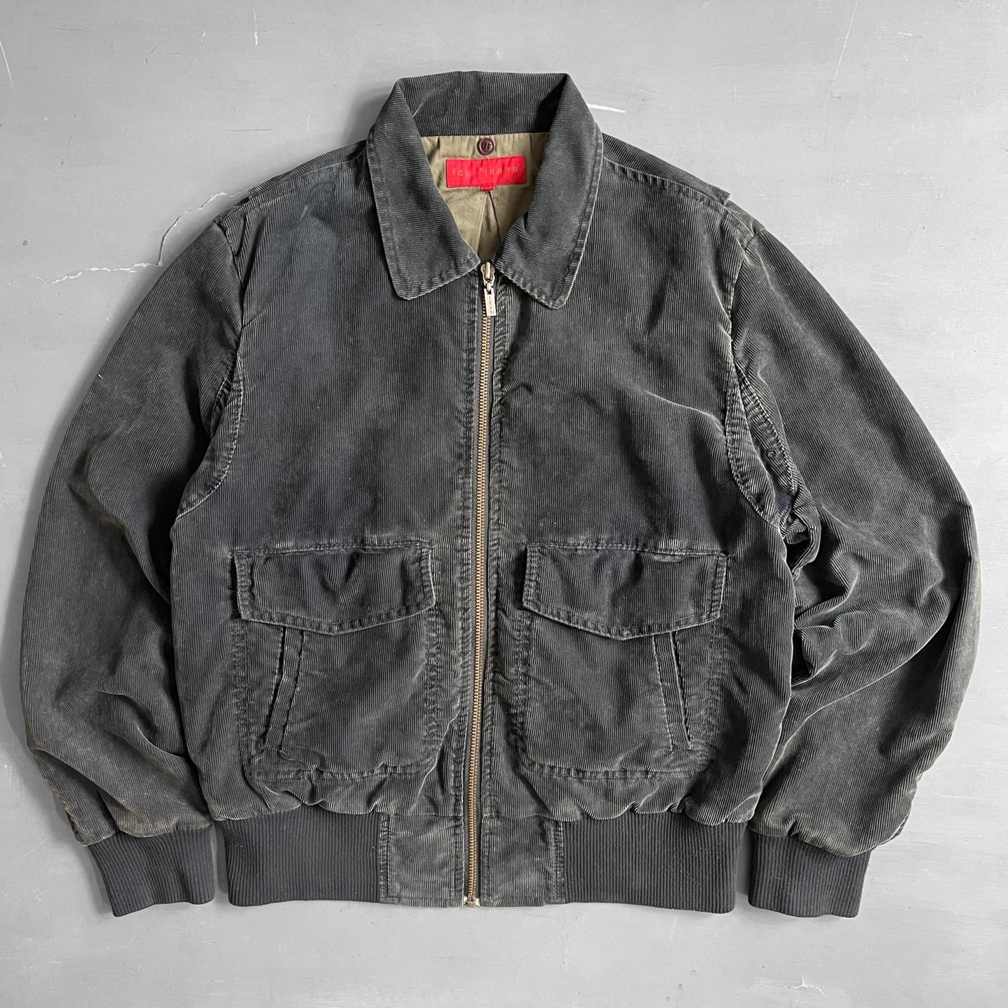 1990s FCUK corduroy bomber jacket (L)