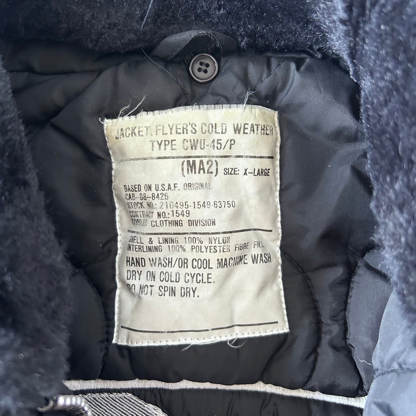 1990s hand spun vinyl bomber jacket (XL)