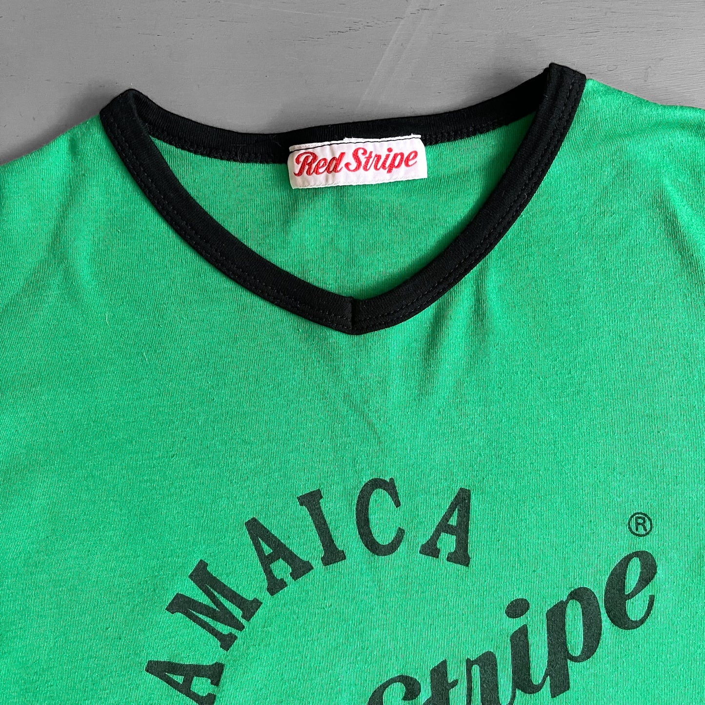 1980s Jamaica red stripe T-shirt (S)