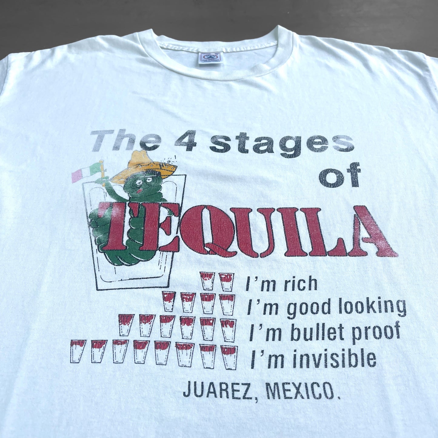 1990s The 4 stages of Tequila T-Shirt (XL)