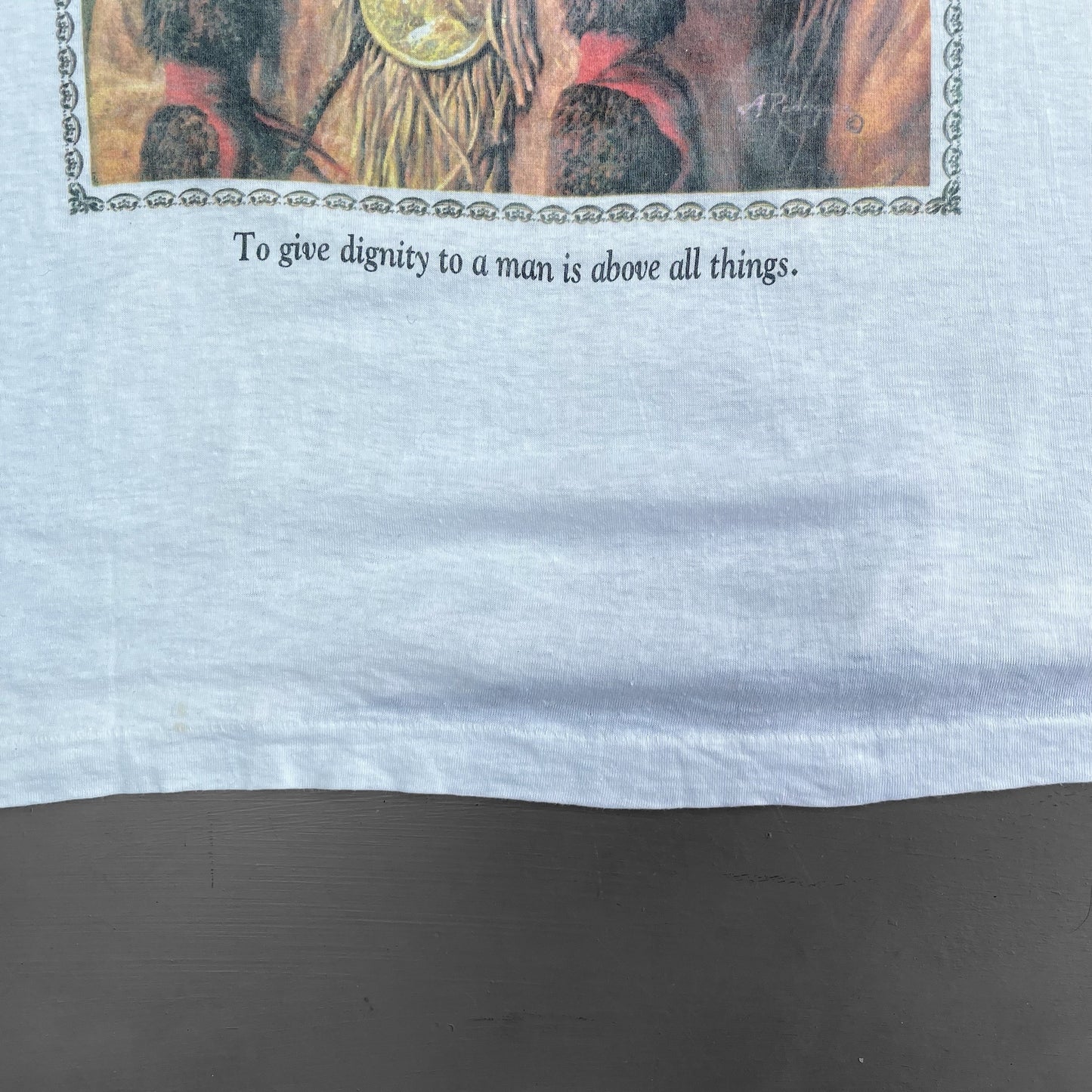 1990s Native American quote graphic T-Shirt (L)