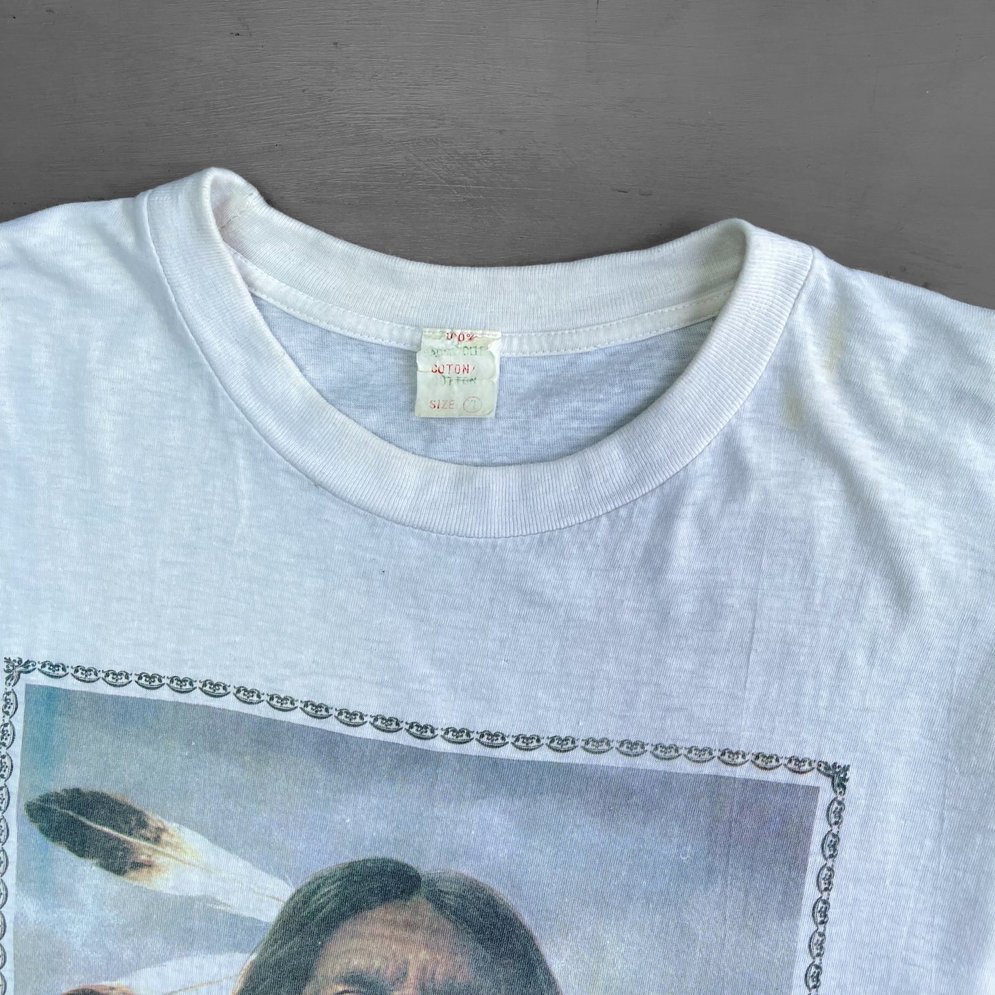 1990s Native American quote graphic T-Shirt (L)