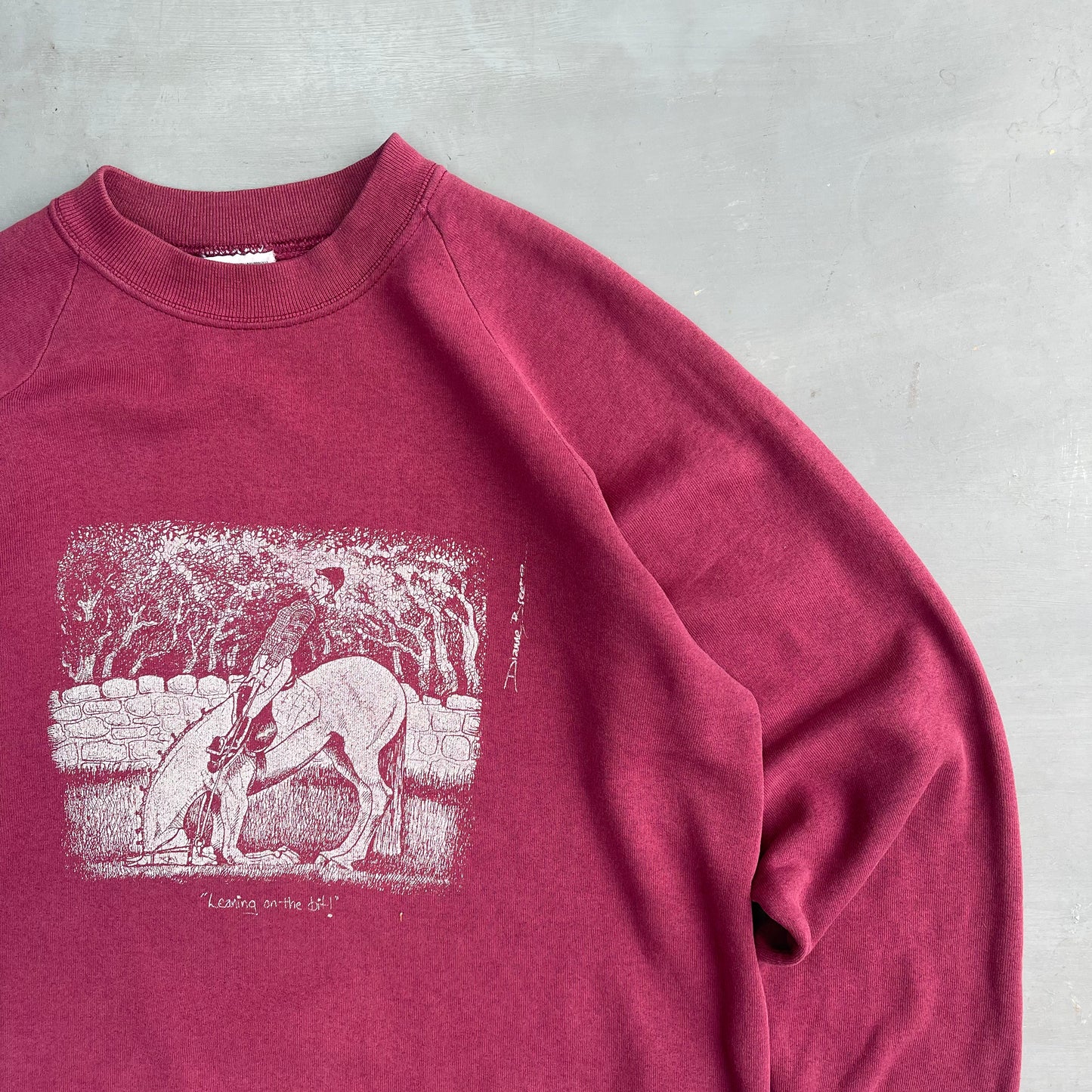 1990 Screen Star horse riding parody sweatshirt (M/L)