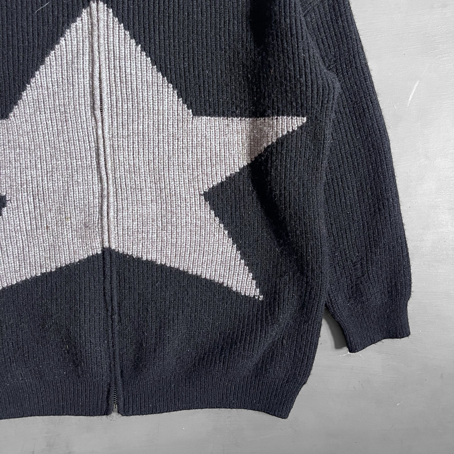 2000s Japanese knitted star hoodie (L)