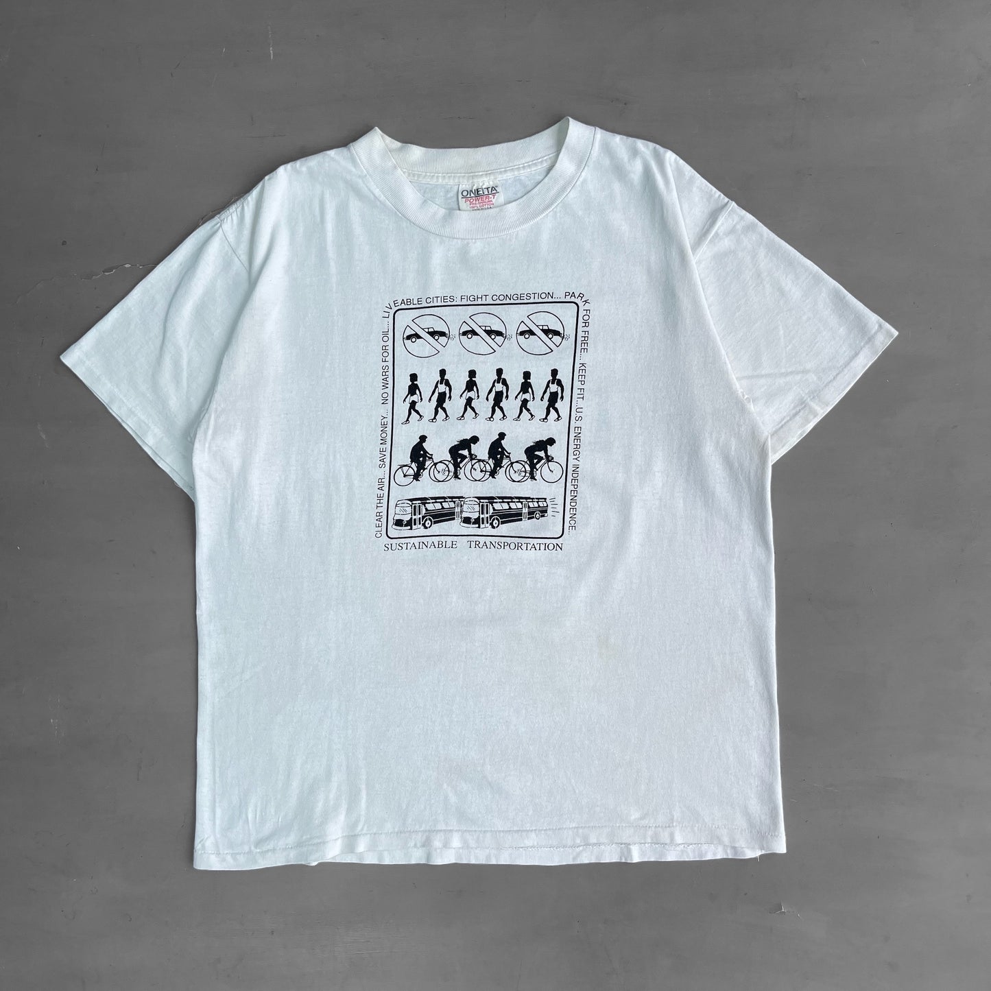 1990s sustainable transport graphic T-Shirt (L)