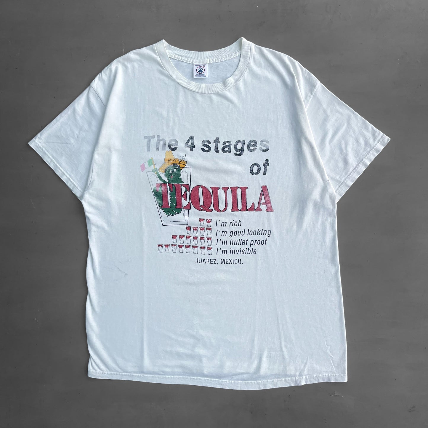 1990s The 4 stages of Tequila T-Shirt (XL)