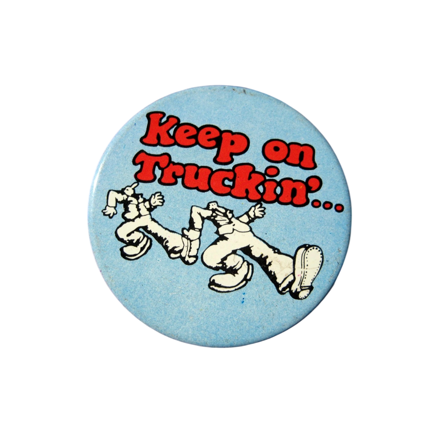 1990s Robert Crumb keep on truckin’ pin badge