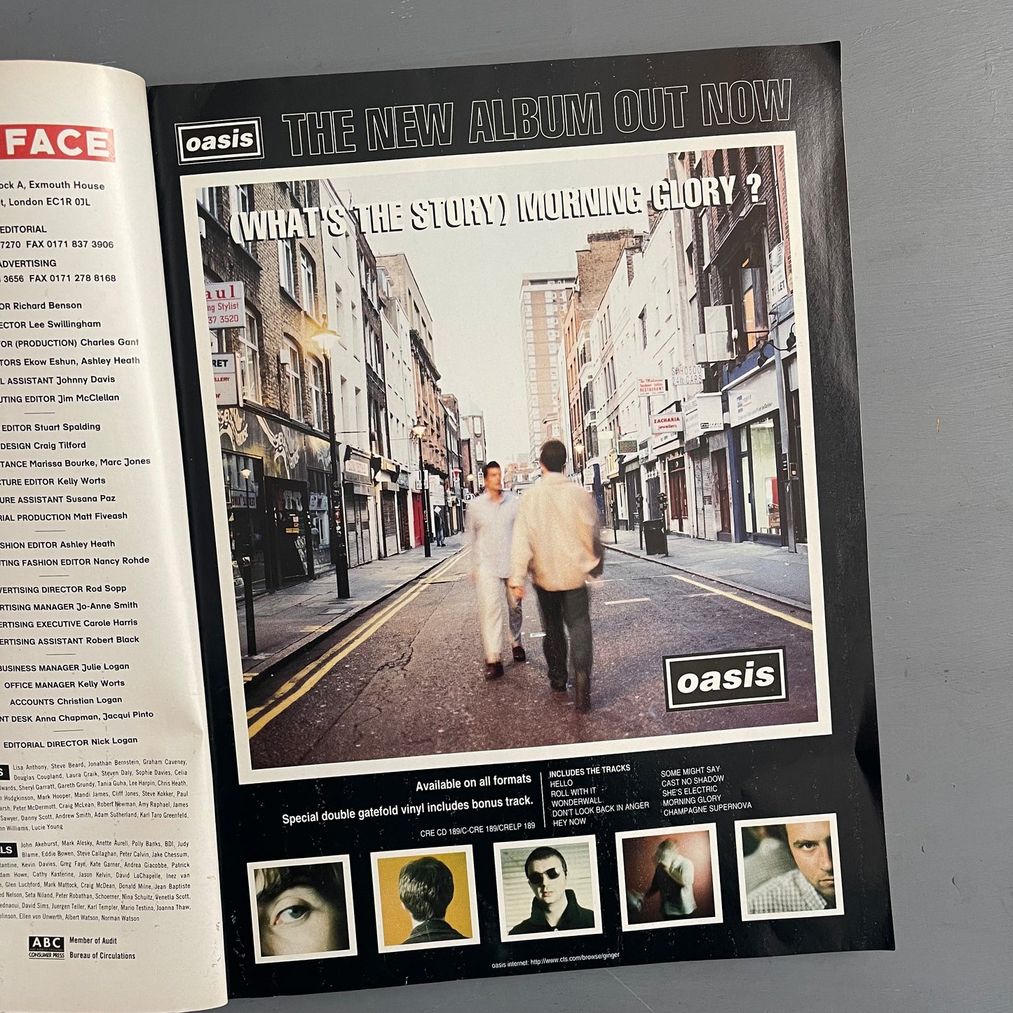 November 1995 The Face Magazine Oasis / Liam Gallagher edition