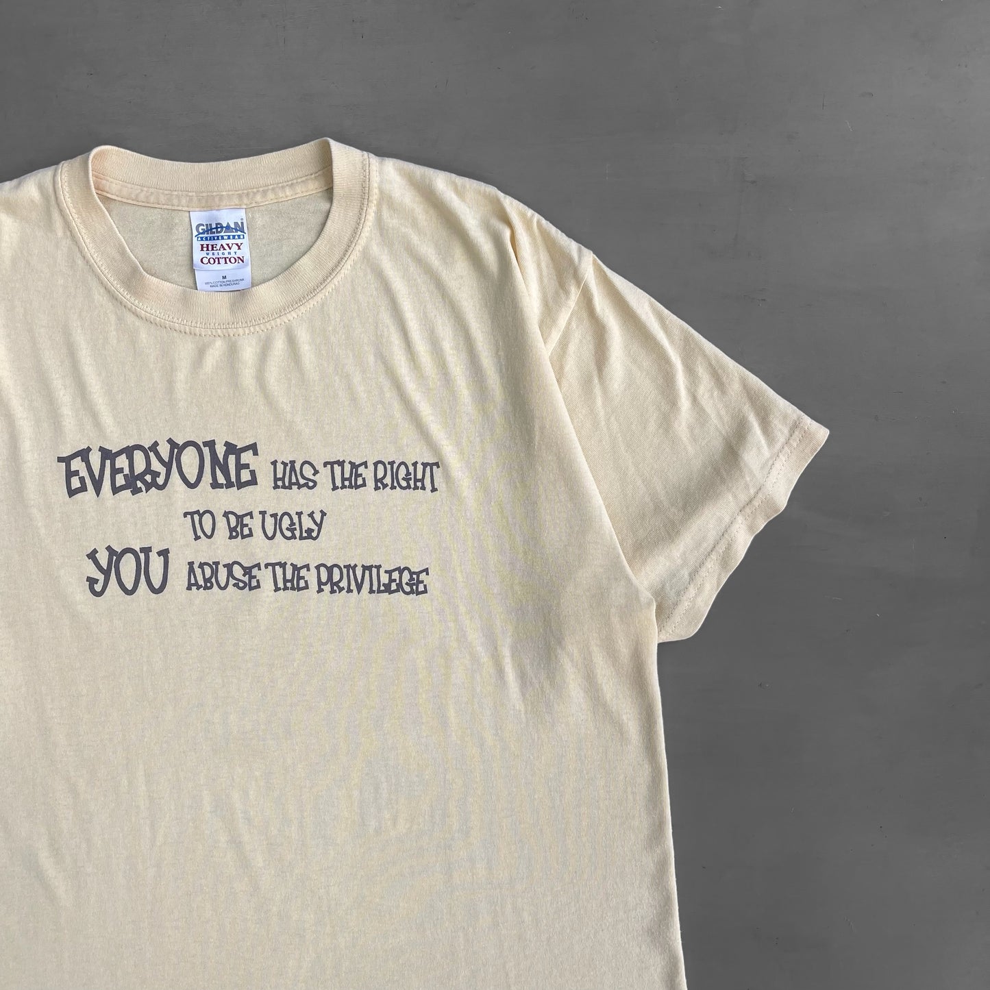 2000s Everyone has the right to be ugly slogan T-Shirt (M)