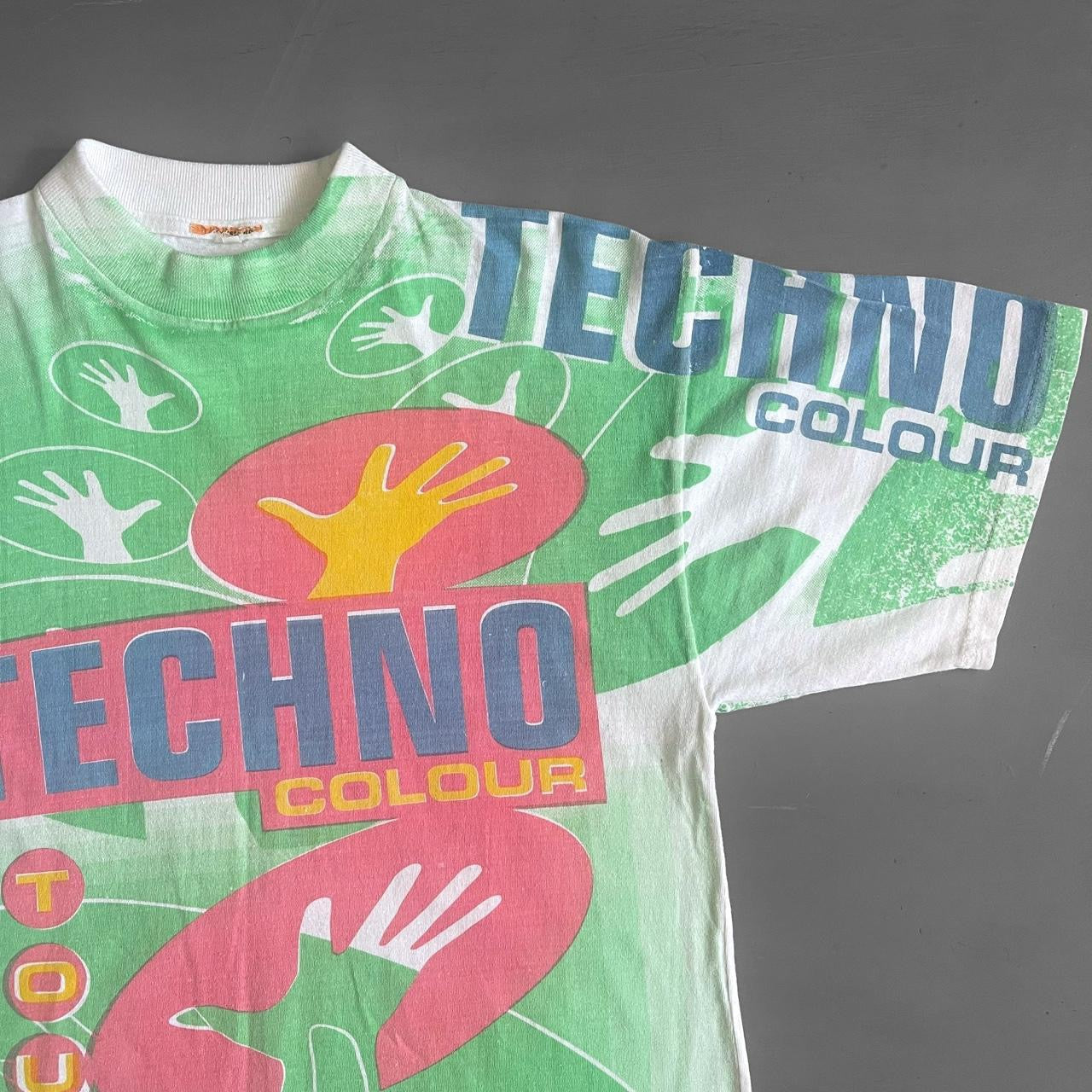 1990s Techno colour T-shirt (M)