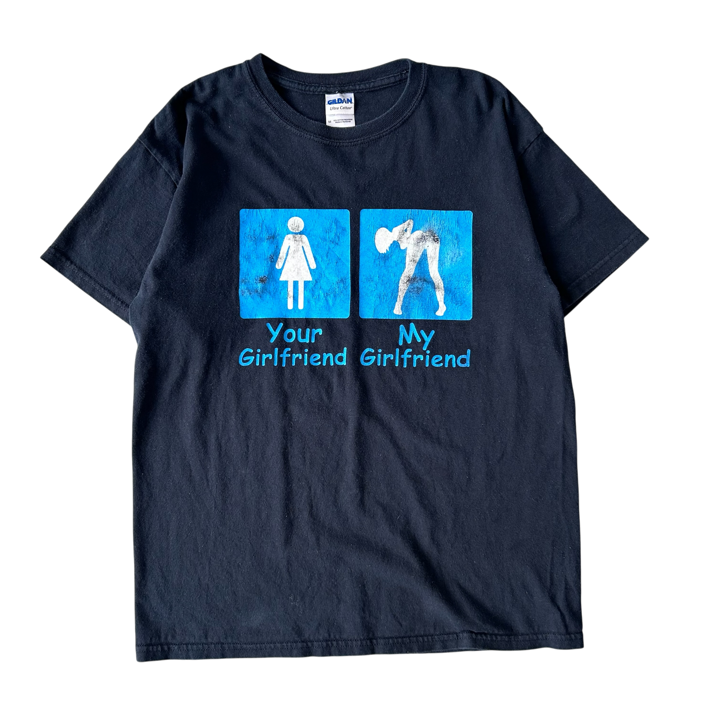 Mid 2000s Your girlfriend > my girlfriend T-shirt (M)
