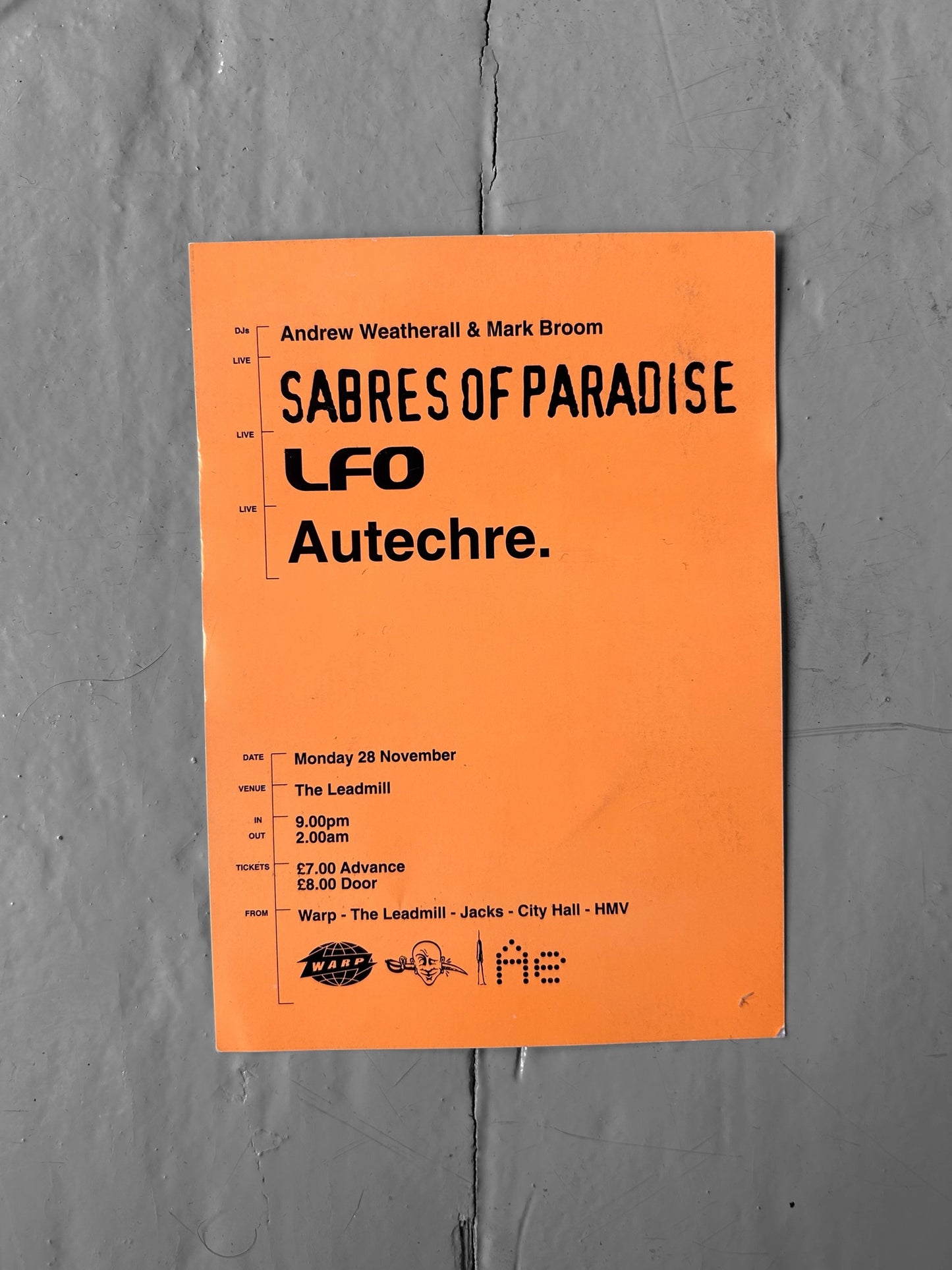 1993 Warp Records flyer