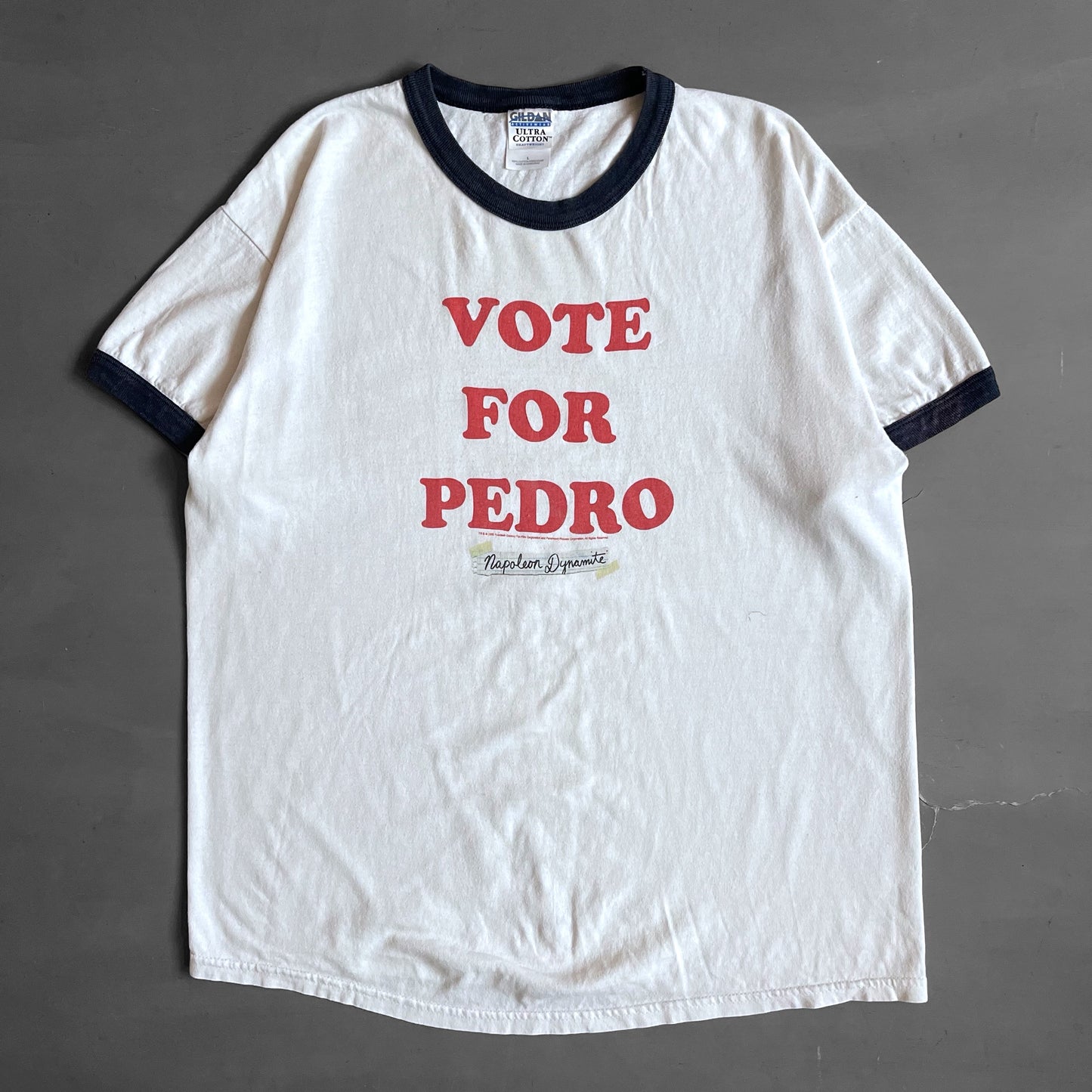 2005 Napoleon Dynamite vote for Pedro ringer T-shirt (L)