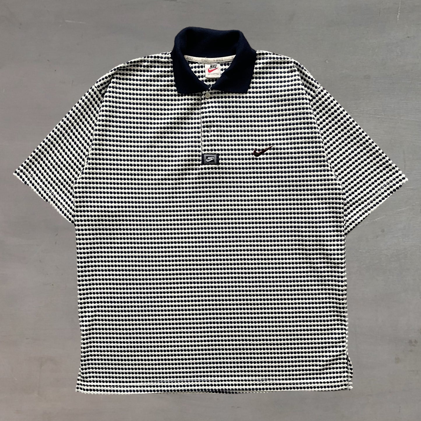 1990s Nike pattern polo shirt (XL)