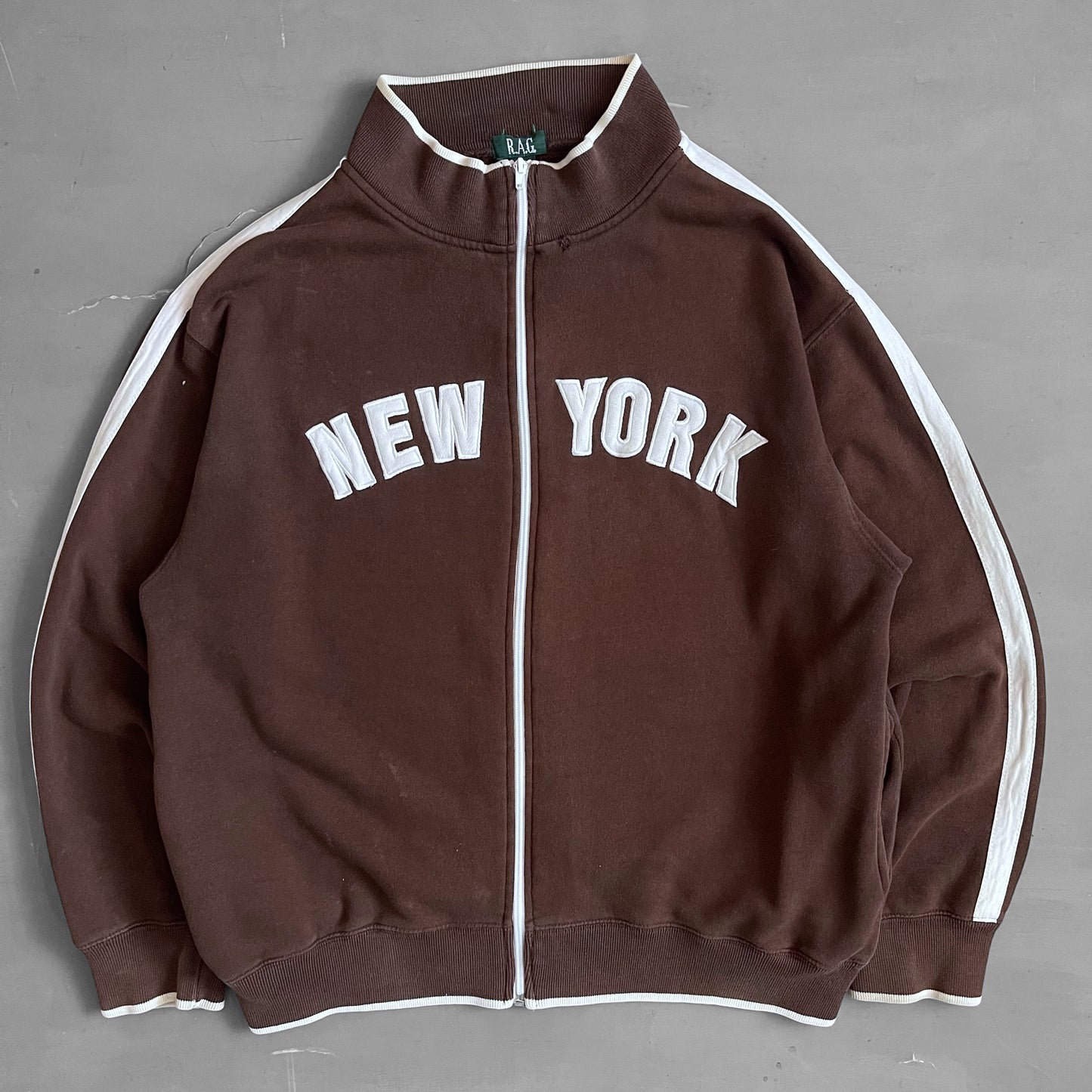 1990s NEW YORK zip track jacket (L)