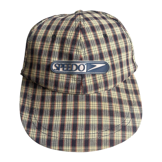 1990s Speedo plaid cap