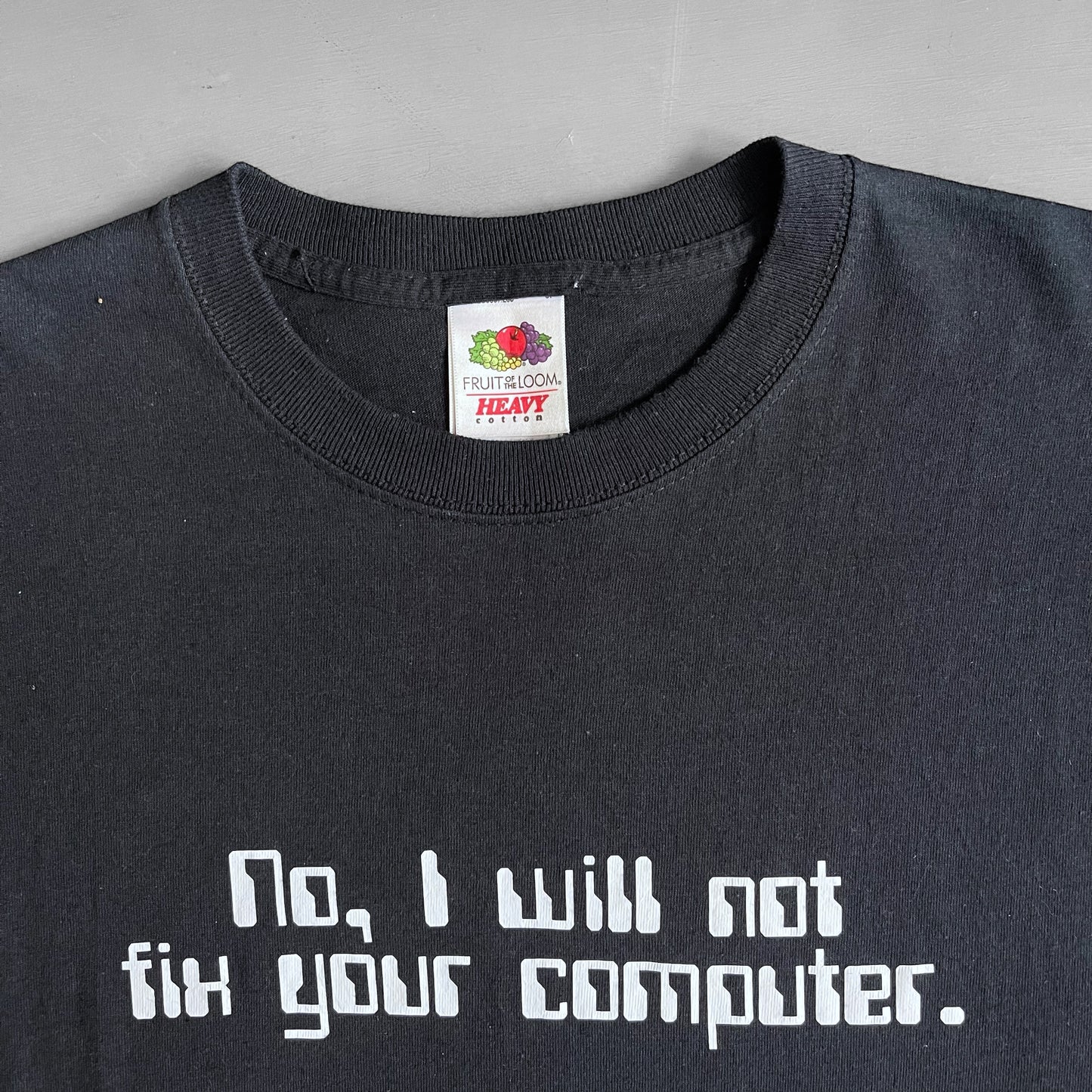 2000s no I will not fix your computer T-shirt (M)