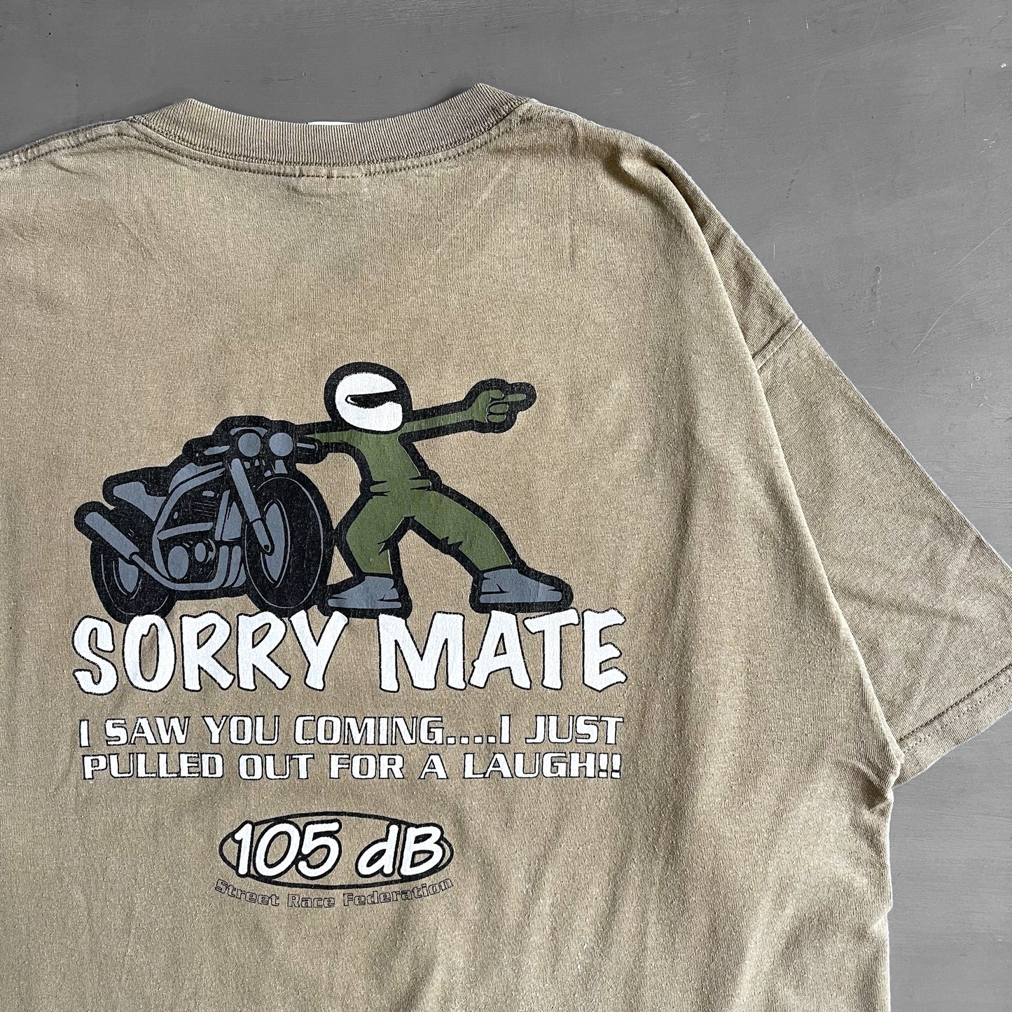 2000s 105 DB Sorry mate T-shirt (XL)