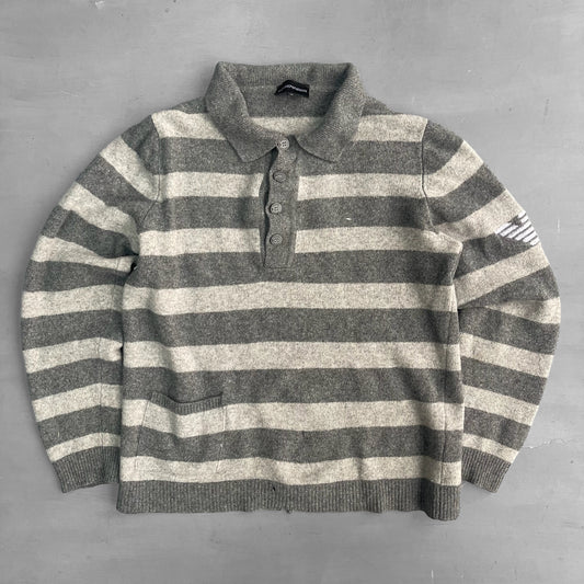 2000s Armani striped knit shirt (M)