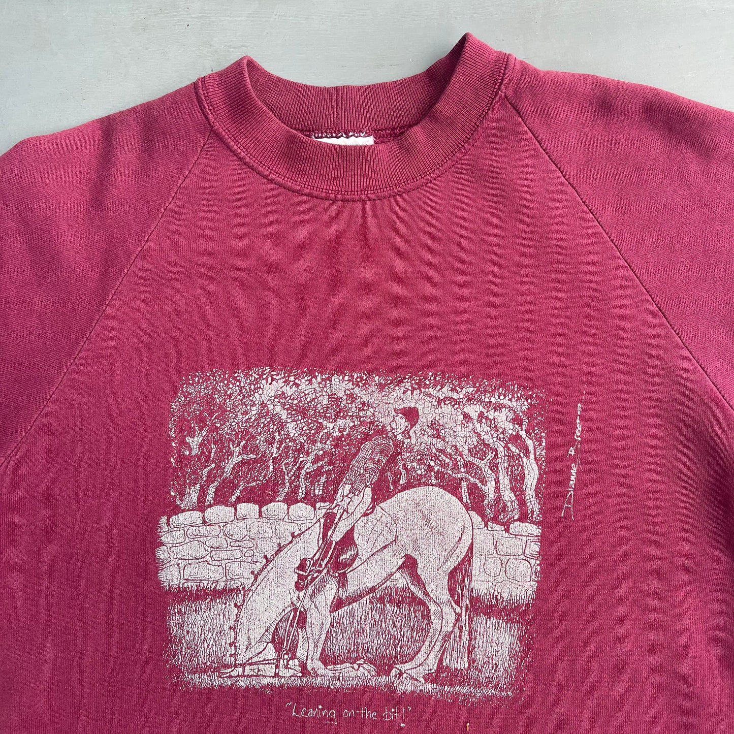 1990 Screen Star horse riding parody sweatshirt (M/L)