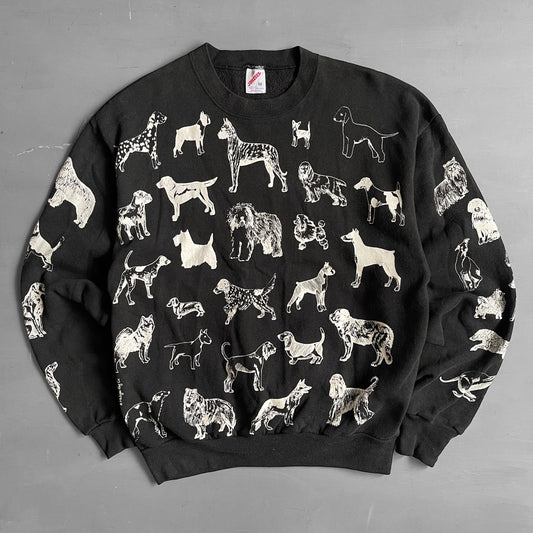 1990s all over dog sweatshirt (M)