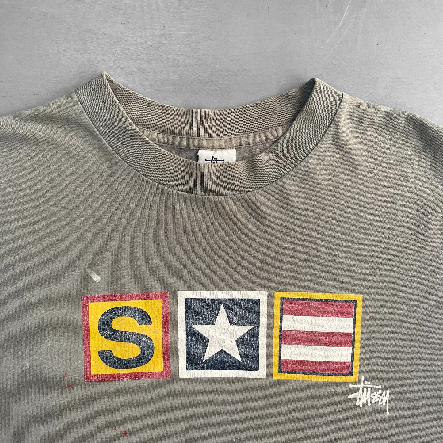 1990s Stussy star T-shirt (L/XL)