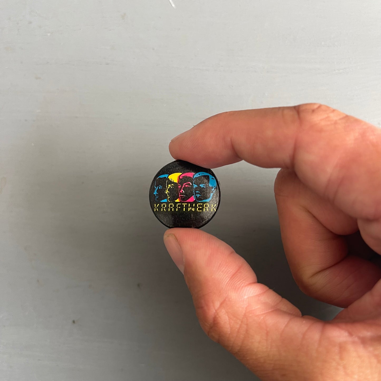 1980s Kraftwerk pin badge