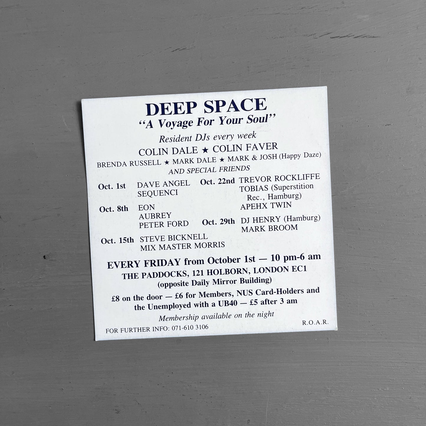 1990s Deep Space rave flyer