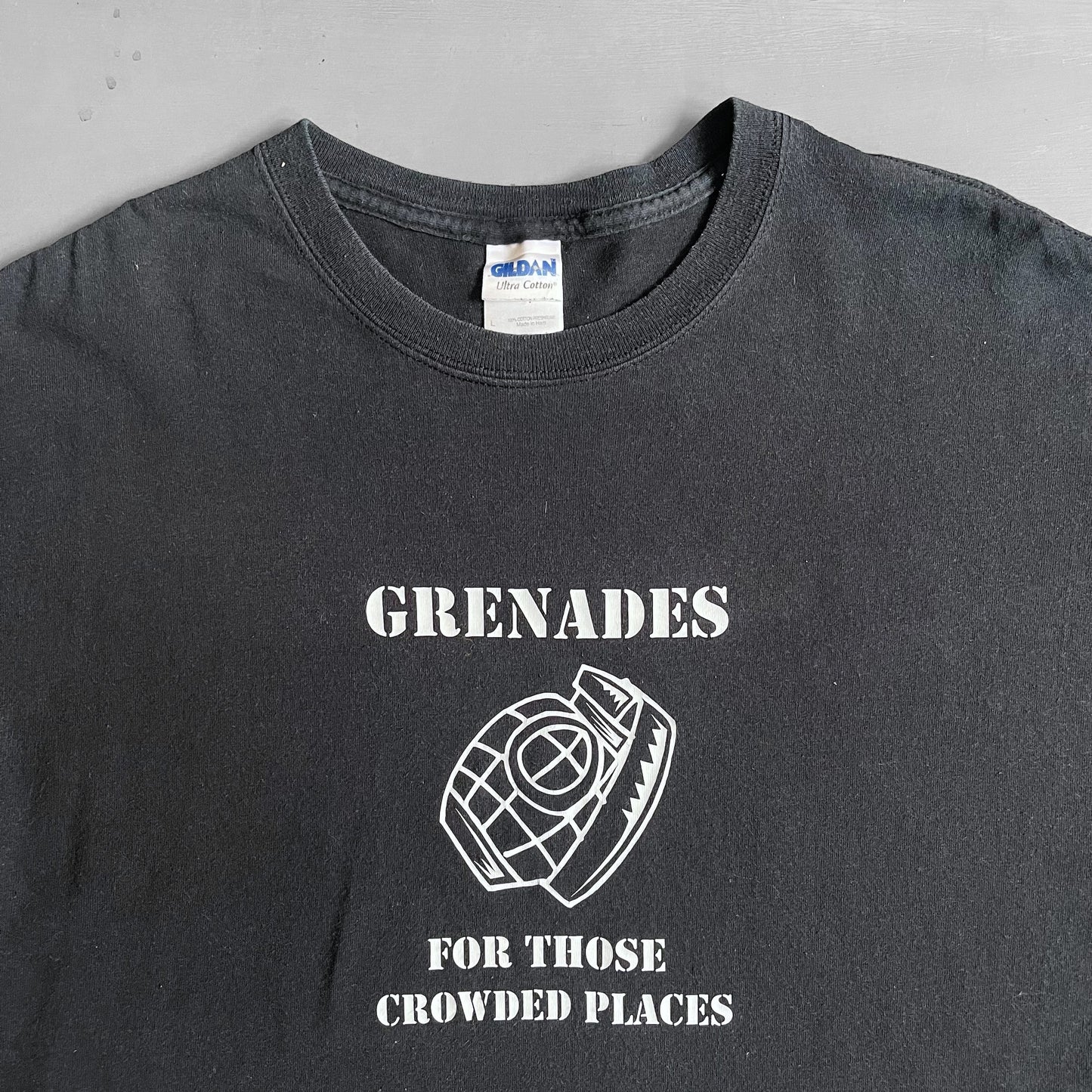 2000s Grenades for those crowded places T-shirt (L)