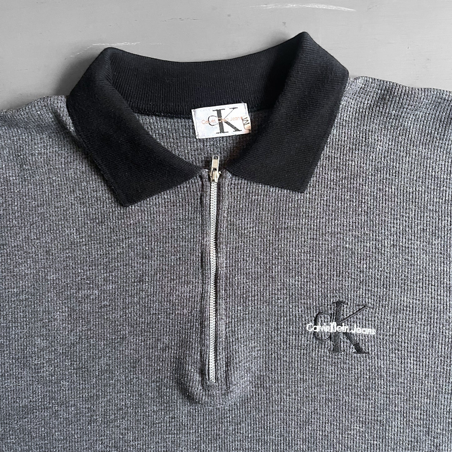 1990s Calvin Klein zip polo shirt (M/L)