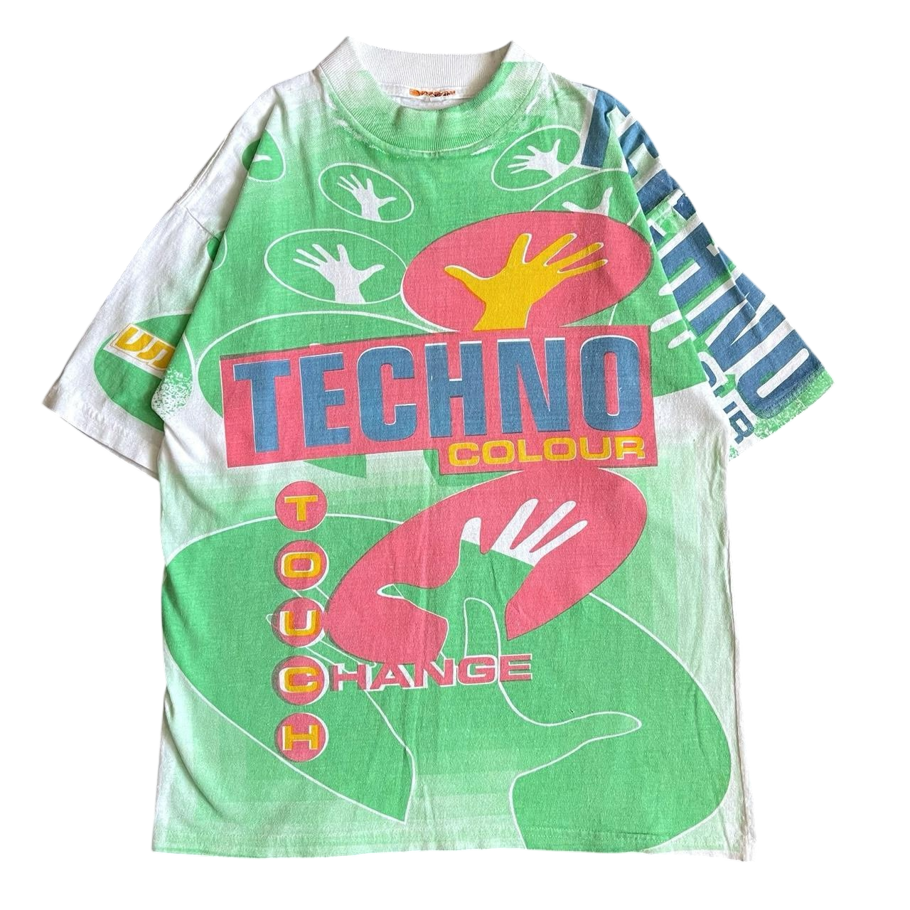 1990s Techno colour T-shirt (M)