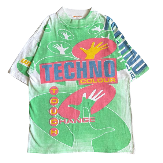 1990s Techno colour T-shirt (M)