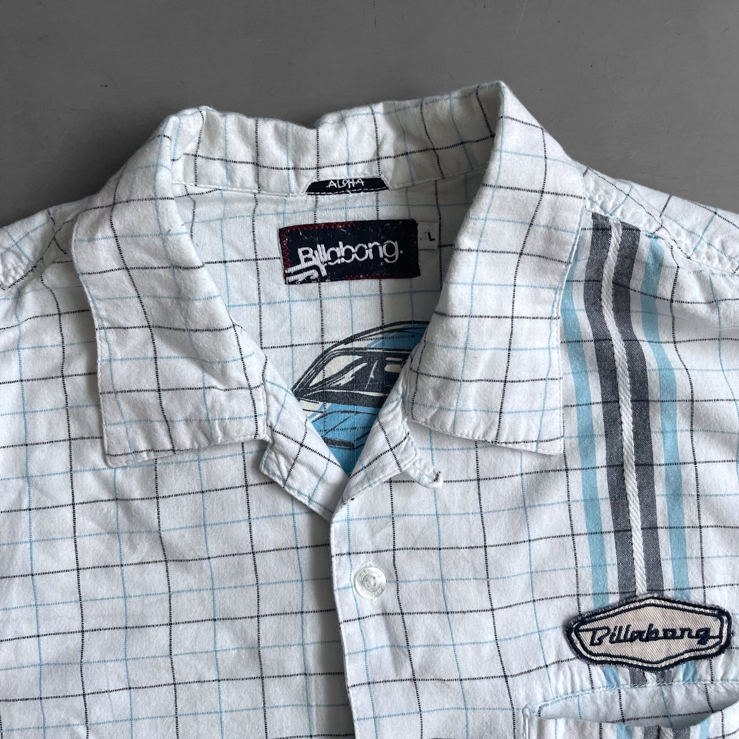 2000s Billabong car short sleeve shirt (L)