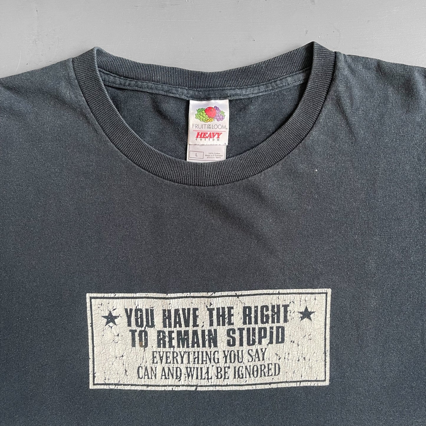 1990s you have the right to remain stupid T-shirt (L)