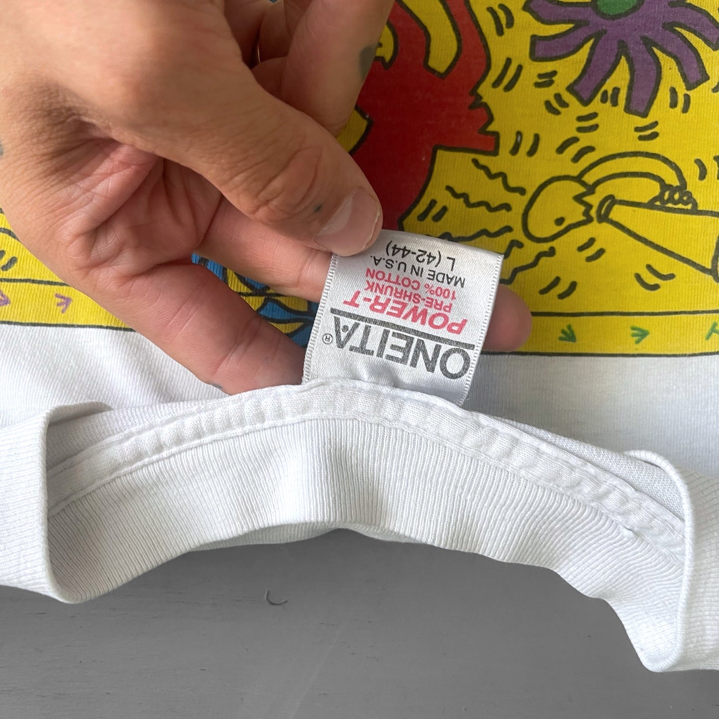 1990s Keith Haring cheer T-shirt (L/XL)