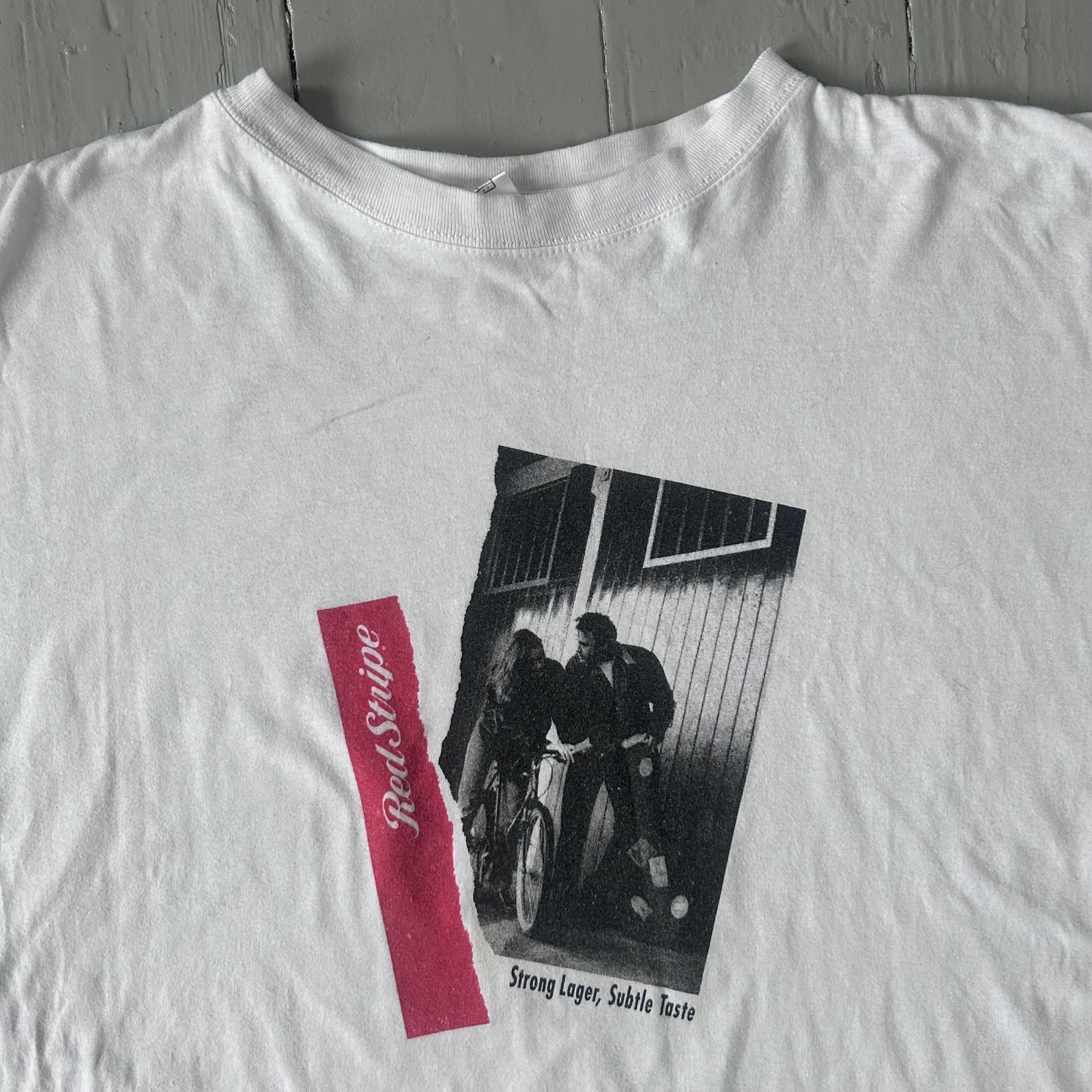 1990s Red Stripe T-shirt (XL)