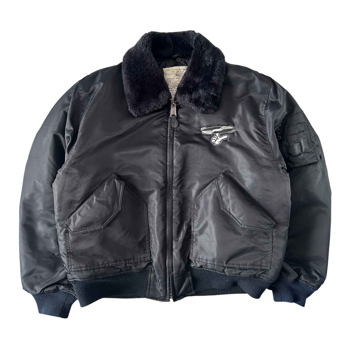 1990s hand spun vinyl bomber jacket (XL)