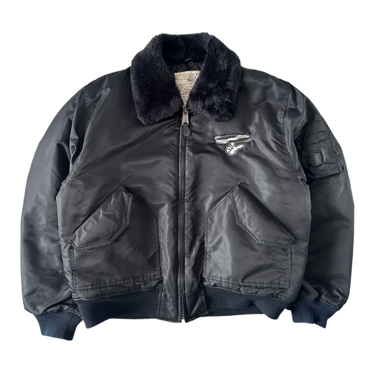 1990s hand spun vinyl bomber jacket (XL)