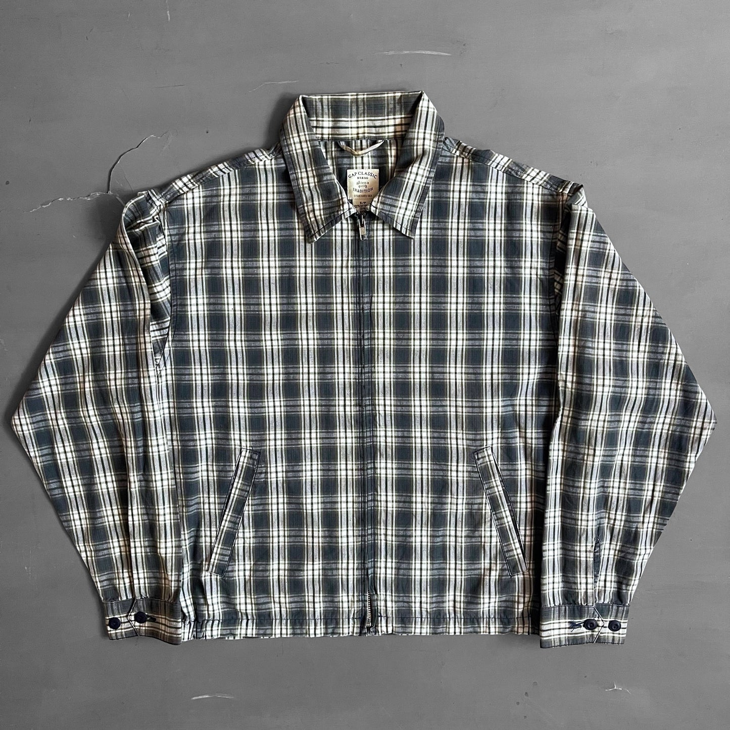 1990s GAP plaid zip jacket (M)