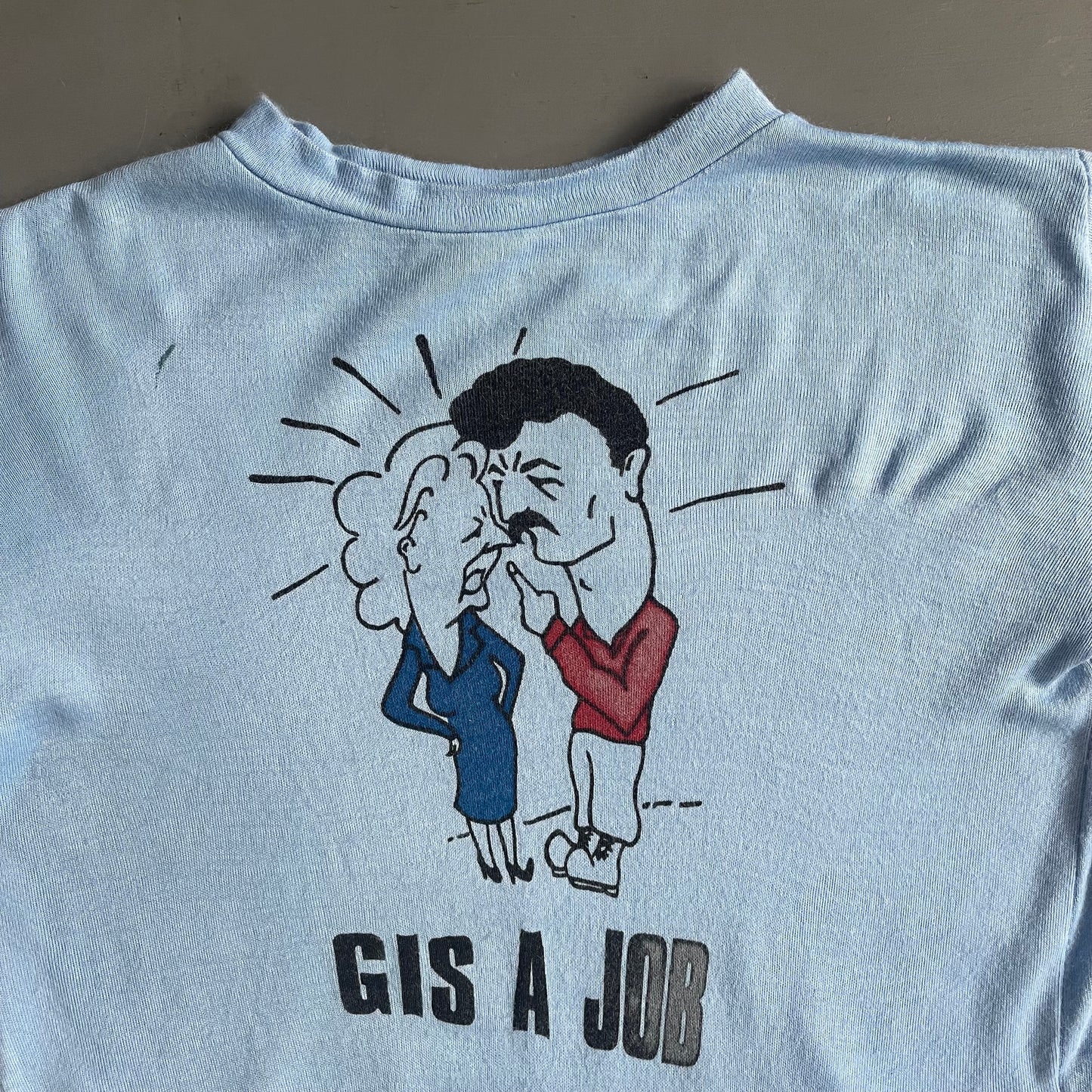 1980s Margaret Thatcher gis a job jumper / T-shirt (S/M)