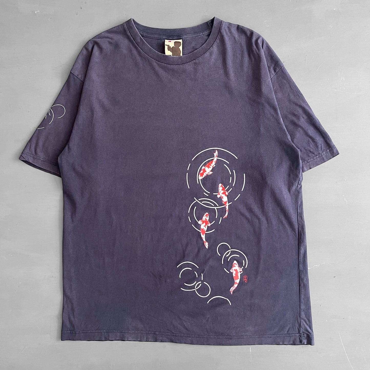 90s YAKUZA Japan fish T-shirt (XL)