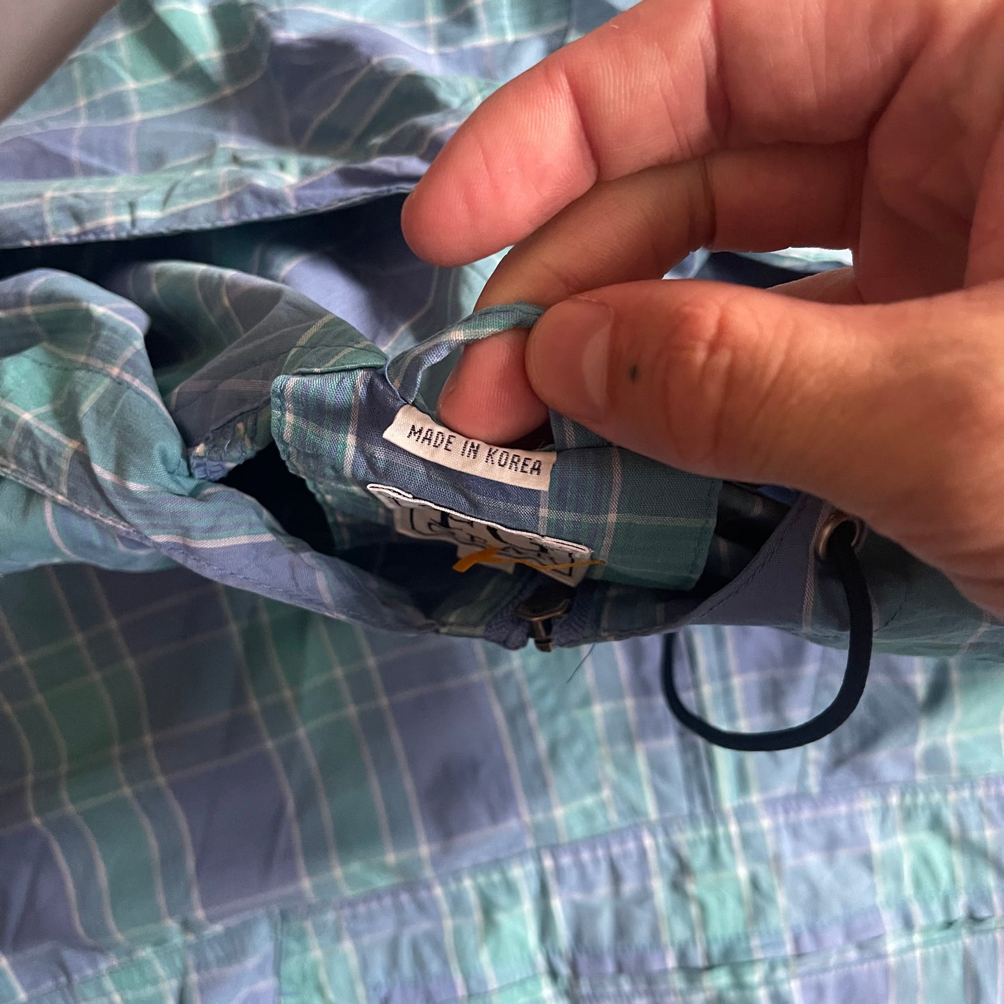 1990s Korean plaid anorak jacket (XL)