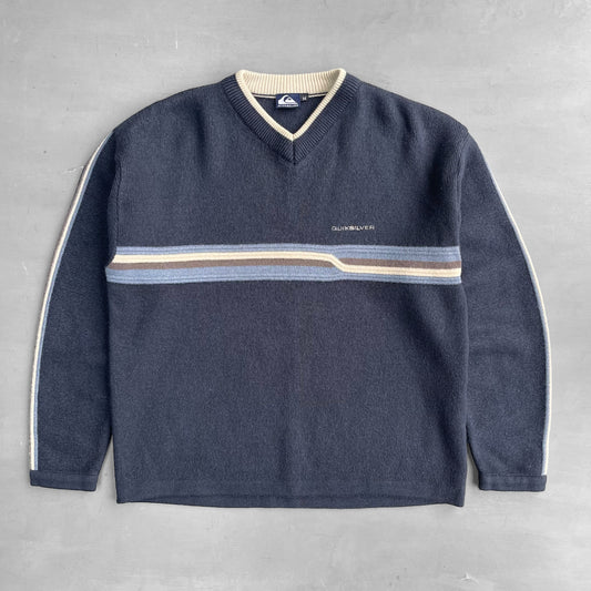 1990s Quiksilver striped knitted jumper (L)