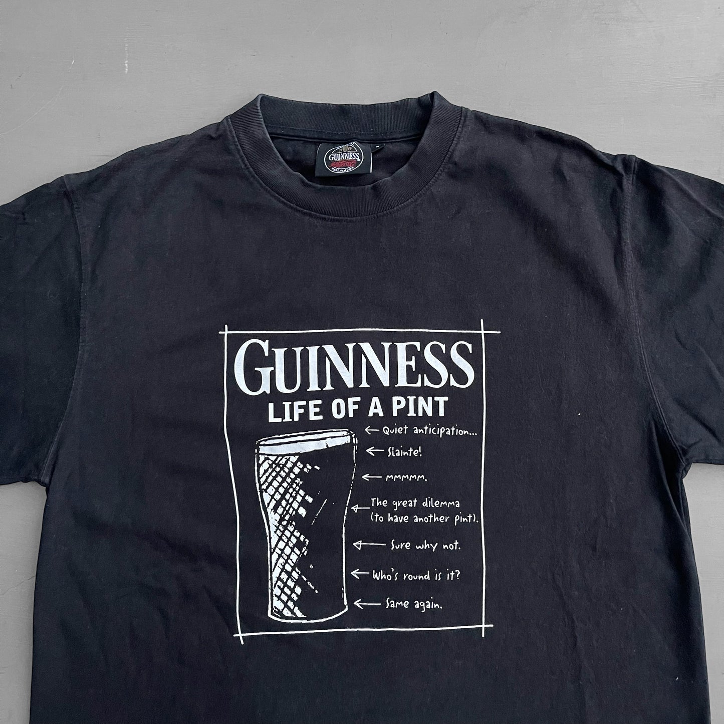 Early 2000 GUINNESS life of a pint T-Shirt (L)